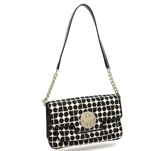 Kate Spade Marquee Noel Carina Shoulder Bag Purse Black White Gold Chain